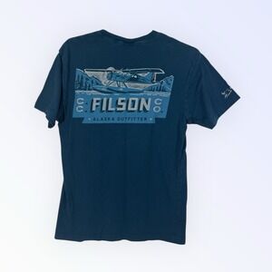 FILSON SHIRT WOMENS MEDIUM BLUE SHORT SLEEVE